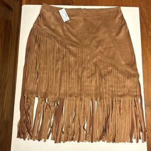 Maurice’s faux suede fringe skirt